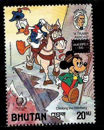 Bhutan 1986 disney mark - bhutan,