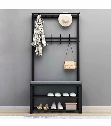 Black metal freestanding - black,