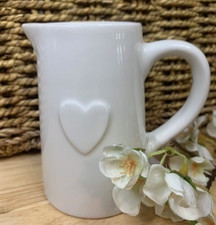 Glazed Ceramic White Jug with