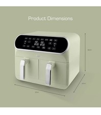 Swan Dual Basket Air Fryer - Retro, 8L, 1.7KW, Green, SD10519G-Less Fat-UK Sale