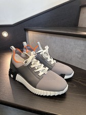 Hermès Men’s Sneakers Grey & Orange Size 10 Excellent Condition Worn Once