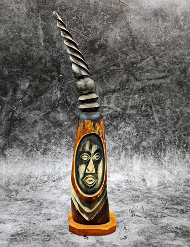 Large hand carved vintage