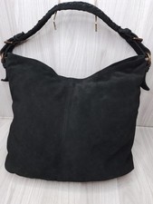 Jigsaw black suede leather