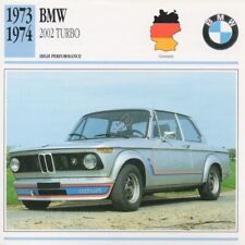 1973-1974 BMW 2002 TURBO Classic Car Photo/Info Maxi Card