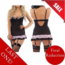 Sexy Black Pink Dress Babydoll