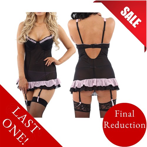Sexy black pink dress babydoll - sexy,