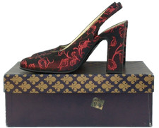 Patrick Cox Women Floral Pattern Mid Block Heel Shoes Sandals UK 4.5 EU 37.5