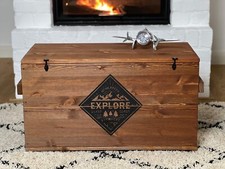 Chest coffee table wood solid