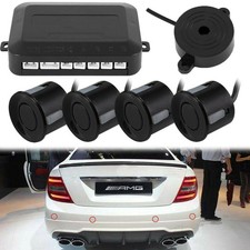 4x Black Parking Sensors Car Reverse Backup Rear Radar Alert System Buzzer KIT