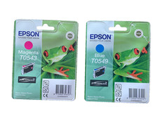 Epson Printer Cartridge x 2 Blue T0549 & Magenta T0543 R800/R1800 Ink Cartridge