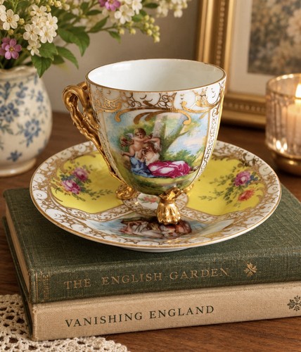 Antique dresden porcelain cup - antique,