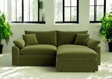 LOAF Cuddlemuffin Modular RHF Chaise Sofa in Good Green Clever Velvet  (1857)