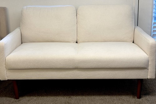 Beige bouclé mid century - beige,