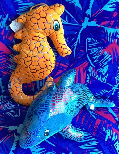 Seahorse and dolphin glitter - seahorse,