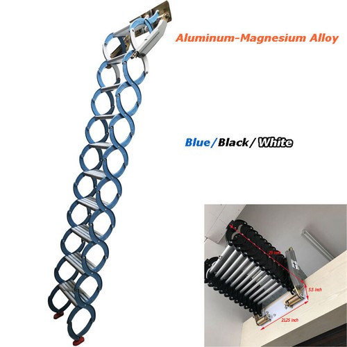 Used blue folding loft ladder - folding,