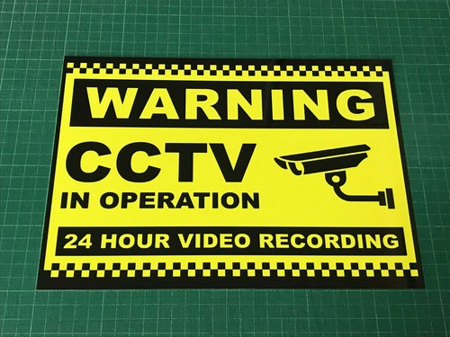 Warning cctv plaque - warning,