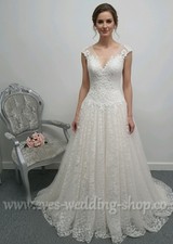  Berketex Rum pink ivory wedding dress Uk 16 - check measurements