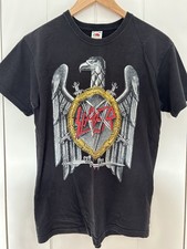 Official Slayer T Shirt Silver Eagle Black Classic Rock Metal Band Tee Unisex