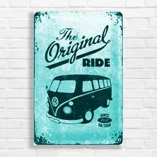 Vintage VW Camper Van Teal