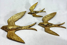 VTG 1984 Burwood Flying Swallow Birds Plastic Hanging Wall Decor # 2682 Set of 3