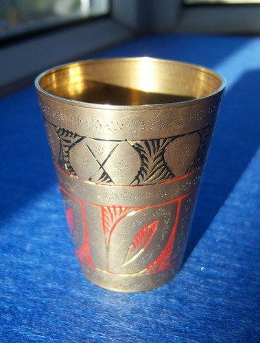 Vintage brass lassi cup - brass,