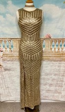 Maxi evening dress - maxi, gold