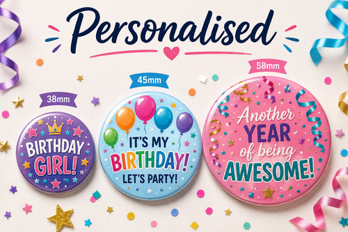Personalised birthday badge - birthday,