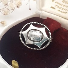 Antique/vintage Charles Horner guilloche filigree 925 sterling silver brooch