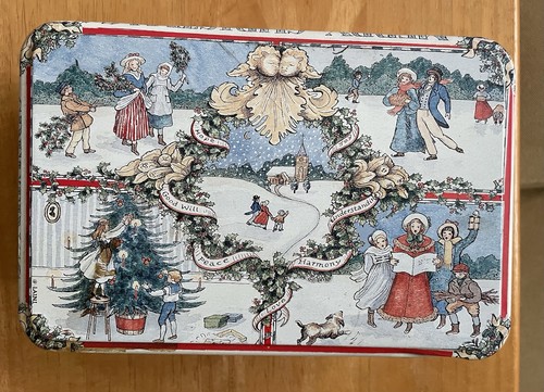 Vintage laini christmas tin - vintage,