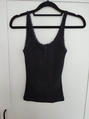 Bershka black henley neck - black,