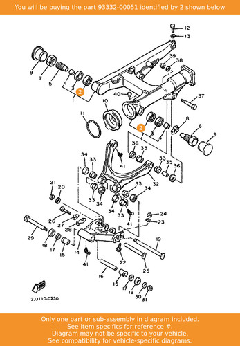 Yamaha bearing 93332 00051 - yamaha, bearing,
