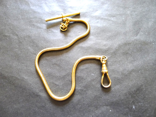 Gold plated pocket watch rope - gold,
