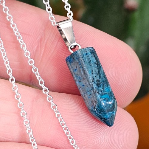 Blue jasper bullet pendant - blue,