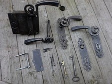 Beautiful set for double door lock with 2x key 3x covers 4x handles handmade 