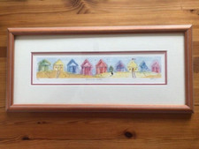 'Beach Huts' Signed Limited Edition (Framed & Mounted) Print by Nicola Dugmore