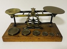 Antique Victorian Brass Balance Postal Scales & Weights Samson Mordan & Co