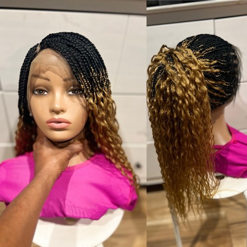 Braided wavy wig full - , lace