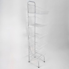 5 Tier White Wire Basket