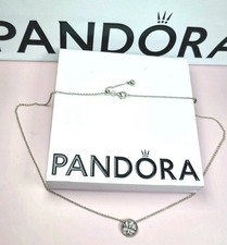 Genuine Pandora ' Tree Of Life ' Sparkling Adjustable Necklace & Packaging 