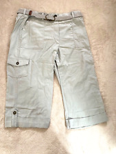 BHS Cropped Grey Linen Trousers, Excellent Condition, Size 10