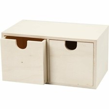 Wooden Chest & Two Drawers