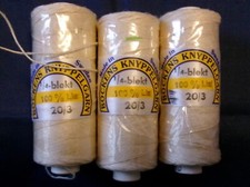 3 x 25 Gram Spools Bockens Linen Lace Thread 20/3.   1/4 Bleached (G)