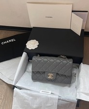 CHANEL Mini Classic Flat  Gray