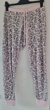 Lipsy Pink Grey Leopard Glitter Pyjama Bottoms Size Medium (12)