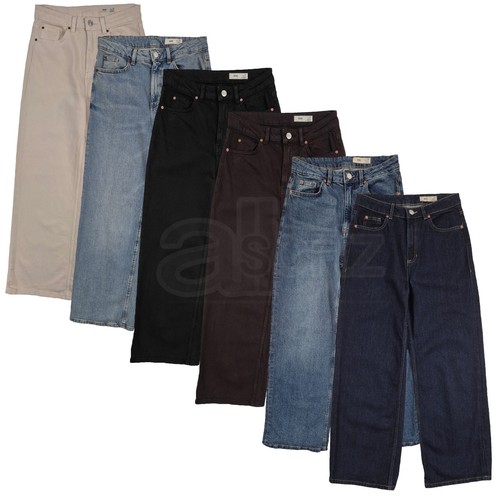 Ladies wide leg denim jeans - wide, ex