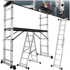 3 Way Combination Ladder Scaffold Aluminium Multi Purpose Ladder Platform New