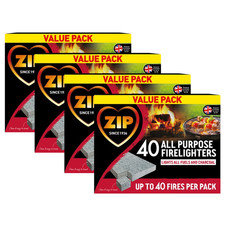 160 Zip Firelighters All Purpose Fire Starter Cubes Value Pack Open Fire Pit BBQ