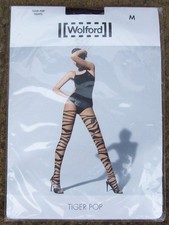 Wolford Tiger Pop tights. Black/Sahara, Medium