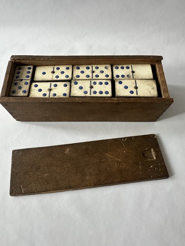 Antique set wooden dominoes - set,