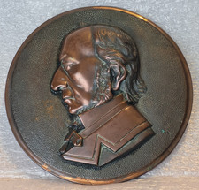 Antique Bronze William Ewart Gladstone Bust Plaque - UK Prime Minister